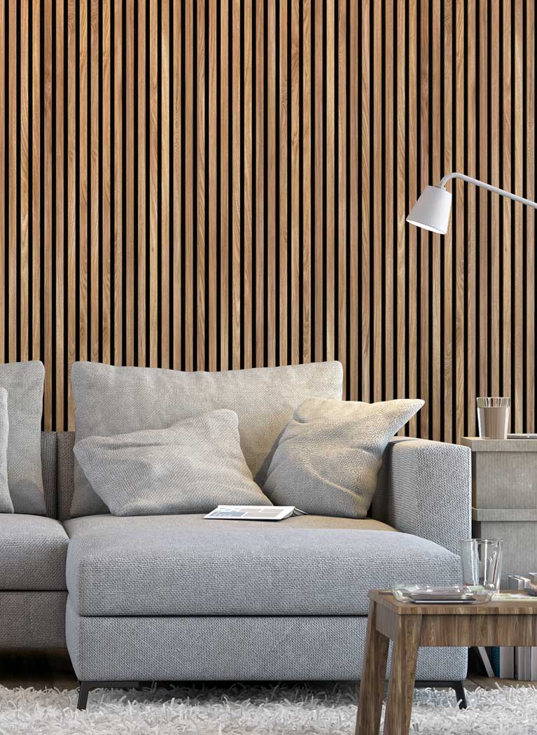 Smoked Oak Acoustic Slats Wall Panel 240 x 60